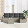Conjunto de sofá de jardín con cojín 6 pcs Gris claro Poliratán en Sofás de exterior | Comprar online en Foru.es
