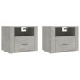 Mesitas de noche de pared 2 uds gris hormigón 50x36x40 cm de vidaXL, Mesitas de noche - Ref: Foro24-816889, Precio: 68,64 €, ...
