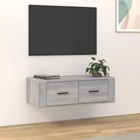 Mueble TV colgante madera contrachapada gris Sonoma 80x36x25 cm de vidaXL, Muebles TV - Ref: Foro24-816838, Precio: 49,92 €, ...