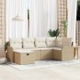 Conjunto de sofá de jardín con cojín 6 pcs Beige Poliratán en Sofás de exterior | Comprar online en Foru.es