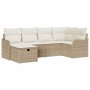 Conjunto de sofá de jardín con cojín 6 pcs Beige Poliratán en Sofás de exterior | Comprar online en Foru.es