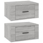 Mesitas de noche de pared 2 uds gris Sonoma 50x36x25 cm de vidaXL, Mesitas de noche - Ref: Foro24-816853, Precio: 55,18 €, De...