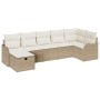 Conjunto de sofá de jardín con cojín 7 pcs Beige Poliratán en Sofás de exterior | Comprar online en Foru.es