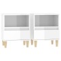 Mesitas de noche 2 unidades blanco brillante 40x35x50 cm de vidaXL, Mesitas de noche - Ref: Foro24-821799, Precio: 89,92 €, D...