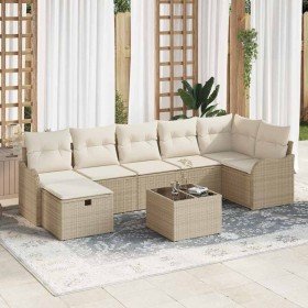 Conjunto de sofá de jardín con cojín 8 pcs Beige Poliratán en Sofás de exterior | Comprar online en Foru.es