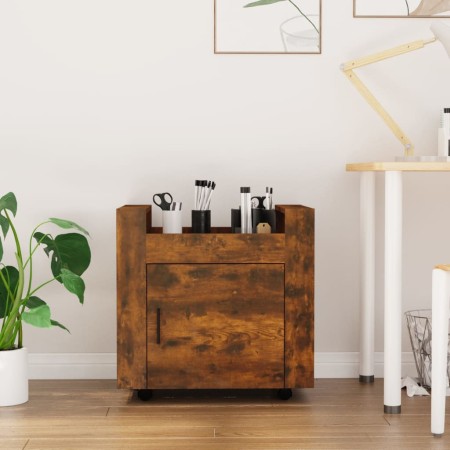 Carrito de escritorio contrachapada roble ahumado 60x45x60 cm de vidaXL, Carros e islas - Ref: Foro24-816613, Precio: 50,05 €...