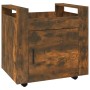 Carrito de escritorio contrachapada roble ahumado 60x45x60 cm de vidaXL, Carros e islas - Ref: Foro24-816613, Precio: 50,05 €...
