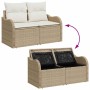 Conjunto de sofá de jardín con cojín 8 pcs Beige Poliratán en Sofás de exterior | Comprar online en Foru.es