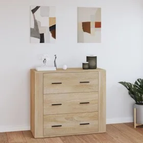 Aparador madera contrachapada color roble Sonoma 80x33x70 cm de vidaXL, Aparadores - Ref: Foro24-816579, Precio: 93,90 €, Des...