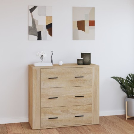 Aparador madera contrachapada color roble Sonoma 80x33x70 cm de vidaXL, Aparadores - Ref: Foro24-816579, Precio: 95,25 €, Des...