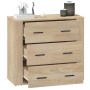 Aparador madera contrachapada color roble Sonoma 80x33x70 cm de vidaXL, Aparadores - Ref: Foro24-816579, Precio: 95,25 €, Des...