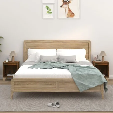 Mesitas de noche 2 unidades roble ahumado 40x35x50 cm de vidaXL, Mesitas de noche - Ref: Foro24-821869, Precio: 35,42 €, Desc...