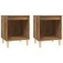 Mesitas de noche 2 unidades roble ahumado 40x35x50 cm de vidaXL, Mesitas de noche - Ref: Foro24-821869, Precio: 43,74 €, Desc...