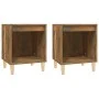 Mesitas de noche 2 unidades roble ahumado 40x35x50 cm de vidaXL, Mesitas de noche - Ref: Foro24-821869, Precio: 35,42 €, Desc...