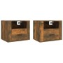 Mesitas de noche de pared 2 uds roble ahumado 50x36x40 cm de vidaXL, Mesitas de noche - Ref: Foro24-816891, Precio: 78,42 €, ...