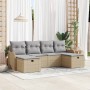 Conjunto de sofá de jardín 6 pcs Beige ratán sintético en Sofás de exterior | Comprar online en Foru.es
