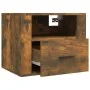 Mesitas de noche de pared 2 uds roble ahumado 50x36x40 cm de vidaXL, Mesitas de noche - Ref: Foro24-816891, Precio: 77,45 €, ...