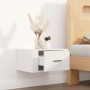 Mesita de noche de pared blanco brillante 50x36x25 cm de vidaXL, Mesitas de noche - Ref: Foro24-816844, Precio: 28,70 €, Desc...