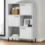 Librería patas de metal OSLO madera maciza blanco 90x35x128,5cm de vidaXL, Librerías y estanterías - Ref: Foro24-351014, Prec...