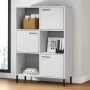 Librería patas de metal OSLO madera maciza blanco 90x35x128,5cm de vidaXL, Librerías y estanterías - Ref: Foro24-351014, Prec...