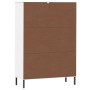 Librería patas de metal OSLO madera maciza blanco 90x35x128,5cm de vidaXL, Librerías y estanterías - Ref: Foro24-351014, Prec...