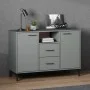 Aparador con patas metal OSLO madera maciza gris 113x40x77 cm de vidaXL, Aparadores - Ref: Foro24-351019, Precio: 116,33 €, D...
