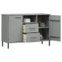 Aparador con patas metal OSLO madera maciza gris 113x40x77 cm de vidaXL, Aparadores - Ref: Foro24-351019, Precio: 116,33 €, D...