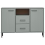 Aparador con patas metal OSLO madera maciza gris 113x40x77 cm de vidaXL, Aparadores - Ref: Foro24-351019, Precio: 117,72 €, D...