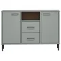 Aparador con patas metal OSLO madera maciza gris 113x40x77 cm de vidaXL, Aparadores - Ref: Foro24-351019, Precio: 116,33 €, D...