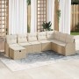 Conjunto de sofá de jardín con cojín 8 pcs Beige Poliratán en Sofás de exterior | Comprar online en Foru.es