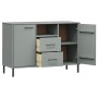 Aparador con patas metal OSLO madera maciza gris 113x40x77 cm de vidaXL, Aparadores - Ref: Foro24-351019, Precio: 117,72 €, D...