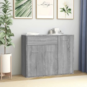 Aparador de madera contrachapada gris Sonoma 88x30x70 cm de vidaXL, Aparadores - Ref: Foro24-815367, Precio: 86,49 €, Descuen...