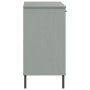 Aparador con patas metal OSLO madera maciza gris 113x40x77 cm de vidaXL, Aparadores - Ref: Foro24-351019, Precio: 117,72 €, D...