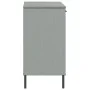 Aparador con patas metal OSLO madera maciza gris 113x40x77 cm de vidaXL, Aparadores - Ref: Foro24-351019, Precio: 116,33 €, D...