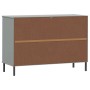 Aparador con patas metal OSLO madera maciza gris 113x40x77 cm de vidaXL, Aparadores - Ref: Foro24-351019, Precio: 117,72 €, D...