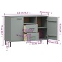 Aparador con patas metal OSLO madera maciza gris 113x40x77 cm de vidaXL, Aparadores - Ref: Foro24-351019, Precio: 117,72 €, D...