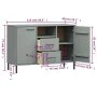 Aparador con patas metal OSLO madera maciza gris 113x40x77 cm de vidaXL, Aparadores - Ref: Foro24-351019, Precio: 116,33 €, D...