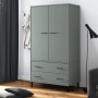 Armario patas de metal OSLO madera maciza gris 90x55x172,5 cm de vidaXL, Armarios roperos - Ref: Foro24-350989, Precio: 318,8...
