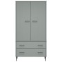 Armario patas de metal OSLO madera maciza gris 90x55x172,5 cm de vidaXL, Armarios roperos - Ref: Foro24-350989, Precio: 318,8...