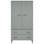 Armario patas de metal OSLO madera maciza gris 90x55x172,5 cm de vidaXL, Armarios roperos - Ref: Foro24-350989, Precio: 312,9...