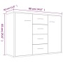 Aparador madera contrachapada color roble ahumado 88x30x65 cm de vidaXL, Aparadores - Ref: Foro24-815369, Precio: 91,54 €, De...