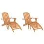 Sillas de jardín Adirondack con reposapiés 2 uds madera acacia de vidaXL, Sillas de jardín - Ref: Foro24-3145015, Precio: 244...
