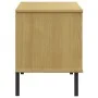 Zapatero patas de metal OSLO madera maciza marrón 106x35x45 cm de vidaXL, Zapateros y organizadores de calzado - Ref: Foro24-...