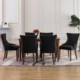 Sillas de comedor 6 unidades tela negras en Sillas de comedor | Comprar online en Foru.es