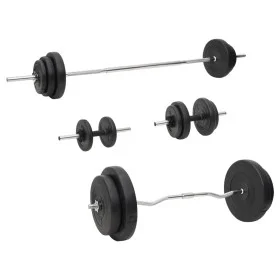 Juego de barras y mancuernas con discos 90 kg de vidaXL, Peso libre - Ref: Foro24-3145029, Precio: 245,15 €, Descuento: %