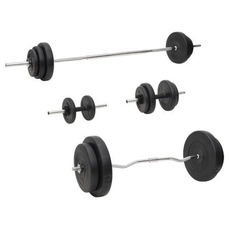 Juego de barras y mancuernas con discos 90 kg de vidaXL, Peso libre - Ref: Foro24-3145029, Precio: 313,96 €, Descuento: %