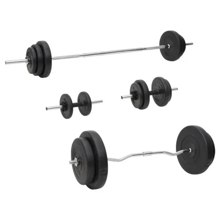 Juego de barras y mancuernas con discos 90 kg de vidaXL, Peso libre - Ref: Foro24-3145029, Precio: 245,15 €, Descuento: %
