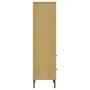 Librería con 2 cajones OSLO madera maciza marrón 60x35x128,5 cm de vidaXL, Librerías y estanterías - Ref: Foro24-351009, Prec...