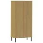 Librería con 2 cajones OSLO madera maciza marrón 60x35x128,5 cm de vidaXL, Librerías y estanterías - Ref: Foro24-351009, Prec...