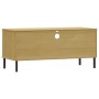 Mueble de TV con patas de metal OSLO madera maciza pino marrón de vidaXL, Muebles TV - Ref: Foro24-351024, Precio: 68,78 €, D...